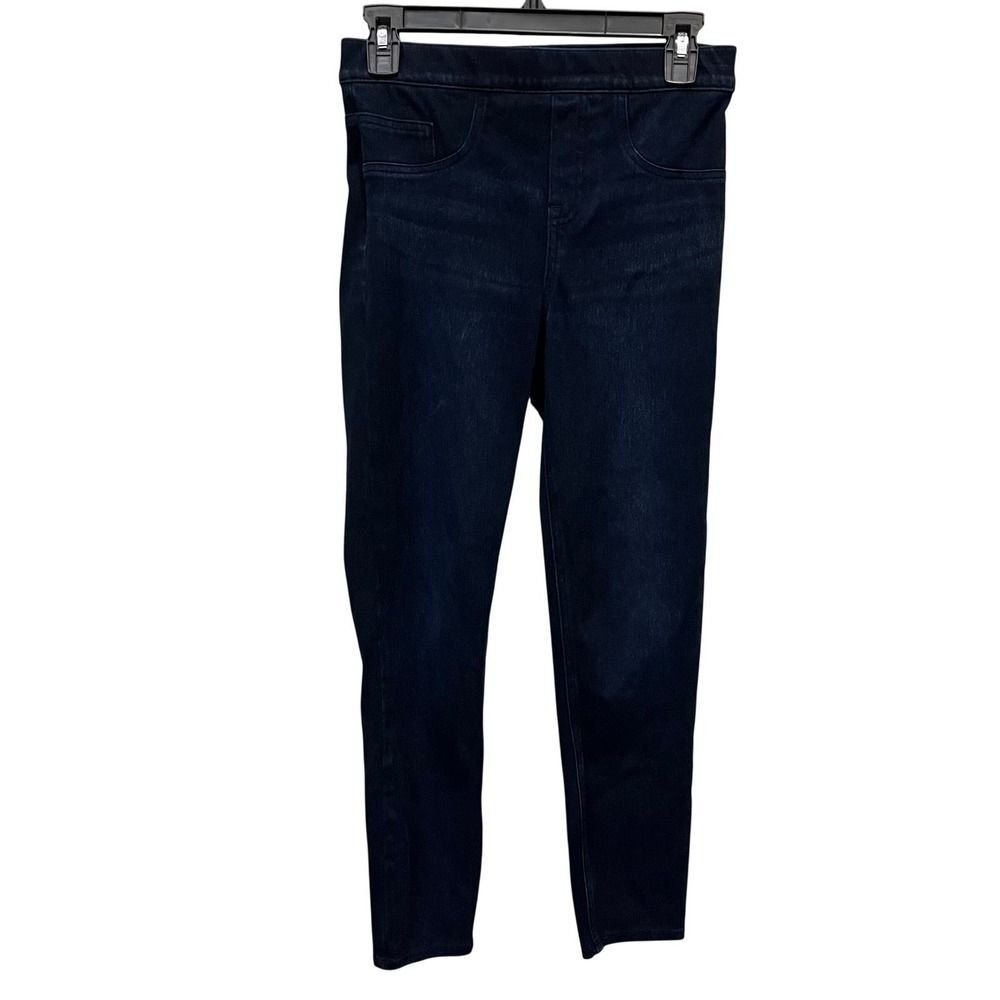 Spanx Jean-ish Ankle Leggings Dark Indigo Petite Small S/P Tummy Control Denim